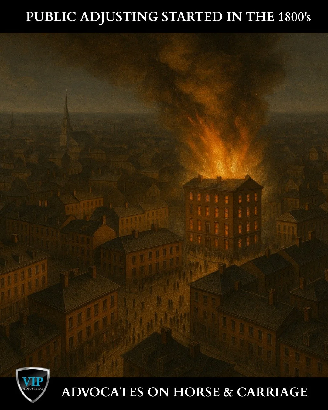 🕰️ DID YOU KNOW?
Public Adjusting has been around since the early 1800s, born out of the chaos of urban fires, when property owners needed advocates to help them recover from catastrophic losses.

🔥 Imagine a time before building codes or professio