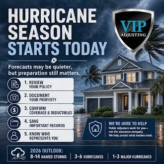 🌪️ Hurricane Season Starts TODAY

Most people prepare with water, batteries, and generators.

We prepare with cameras and insurance policies.

Before the next storm forms:

📸 Photograph your roof
📸 Photograph your exterior
📸 Photograph every room