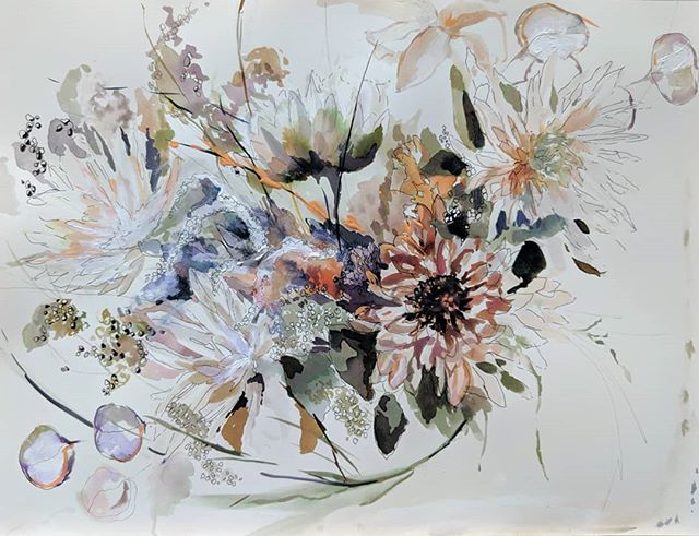 &quot;she's the type of flower that can still grow after a forest fire&quot;
.
.
.
.
#paintingagain #imoutofshape  #findingbalance #wildflowers #watercolor #watercolorpainting #paintonpaper #watercolorflowers #flowers #bloom #florals #bouquet #bouque