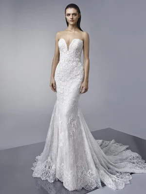 embroidered tassel dress Strapless Long Off-White Wedding Dress with Embroidery Off White / 10