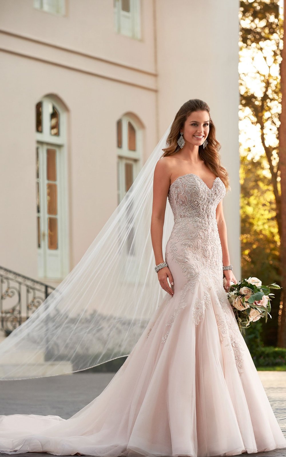 white strapless mermaid dress Amarra BELLA 84375 Size 8 Sheer Beaded Mermaid Wedding Dress Off the shoulder Bridal Gown