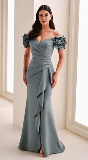 sorella vita bridesmaid dresses eucalyptus Mixed Fabric Bridesmaid Dress