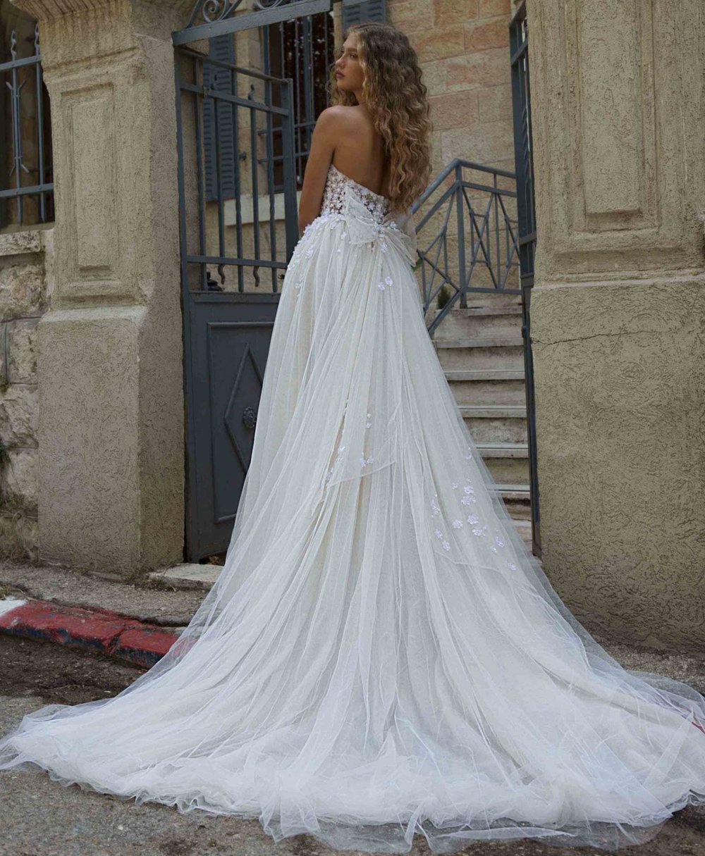 princess fiona wedding dress Maggie Sottero Wedding Shoppe It has a beaded tulle fabric with pearl on it and a gold lace. New Fiona Bridal Gown -