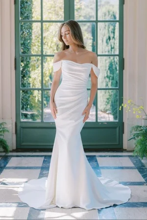 simplistic wedding dress - anne barge wedding dress - fitted wedding dress - modern wedding dress - The Bustle Bridal Boutique simplistic wedding dress - anne barge wedding dress - fitted wedding dress - modern wedding dress - The Bustle Bridal Boutique