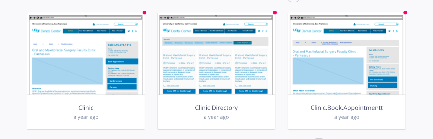 site wireframes