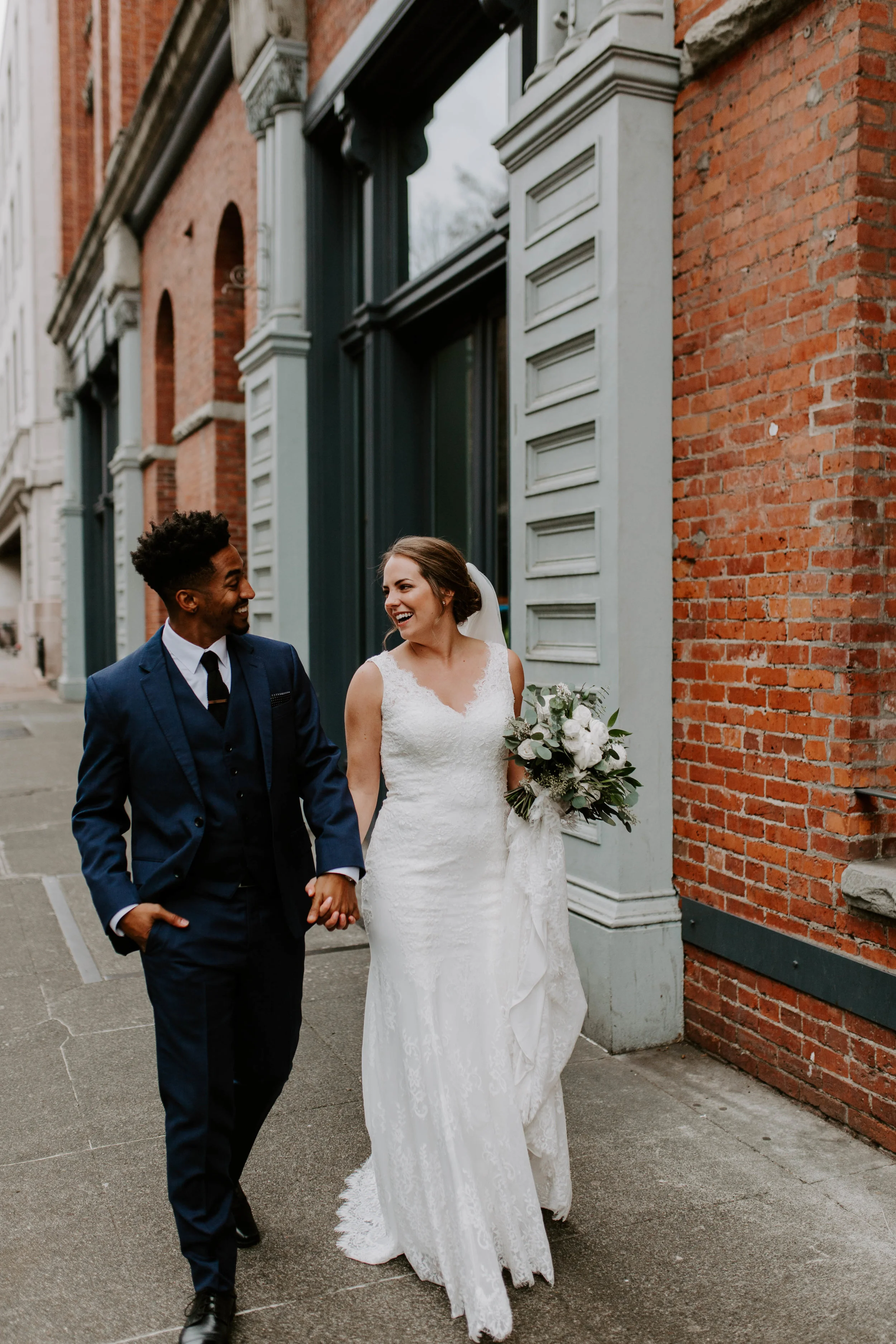 downtown seattle winter wedding photography