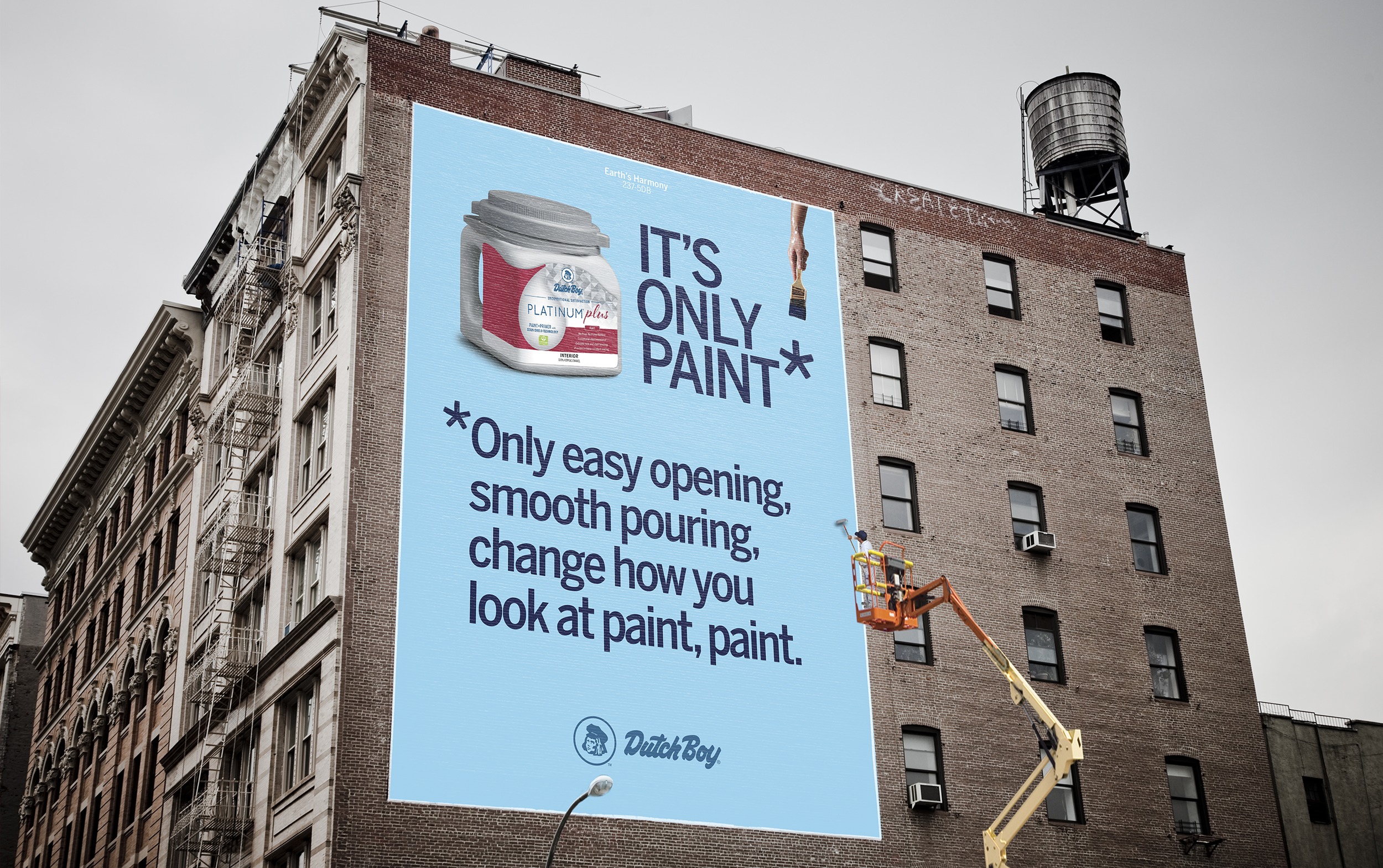  IT’S ONLY PAINT*  At Dutch Boy, they’re only making paint. Paint that comes in an award winning Twist &amp; Pour container. Paint that’s been relentlessly studied, iterated upon, and perfected over the last 113 years. Paint that could help transform