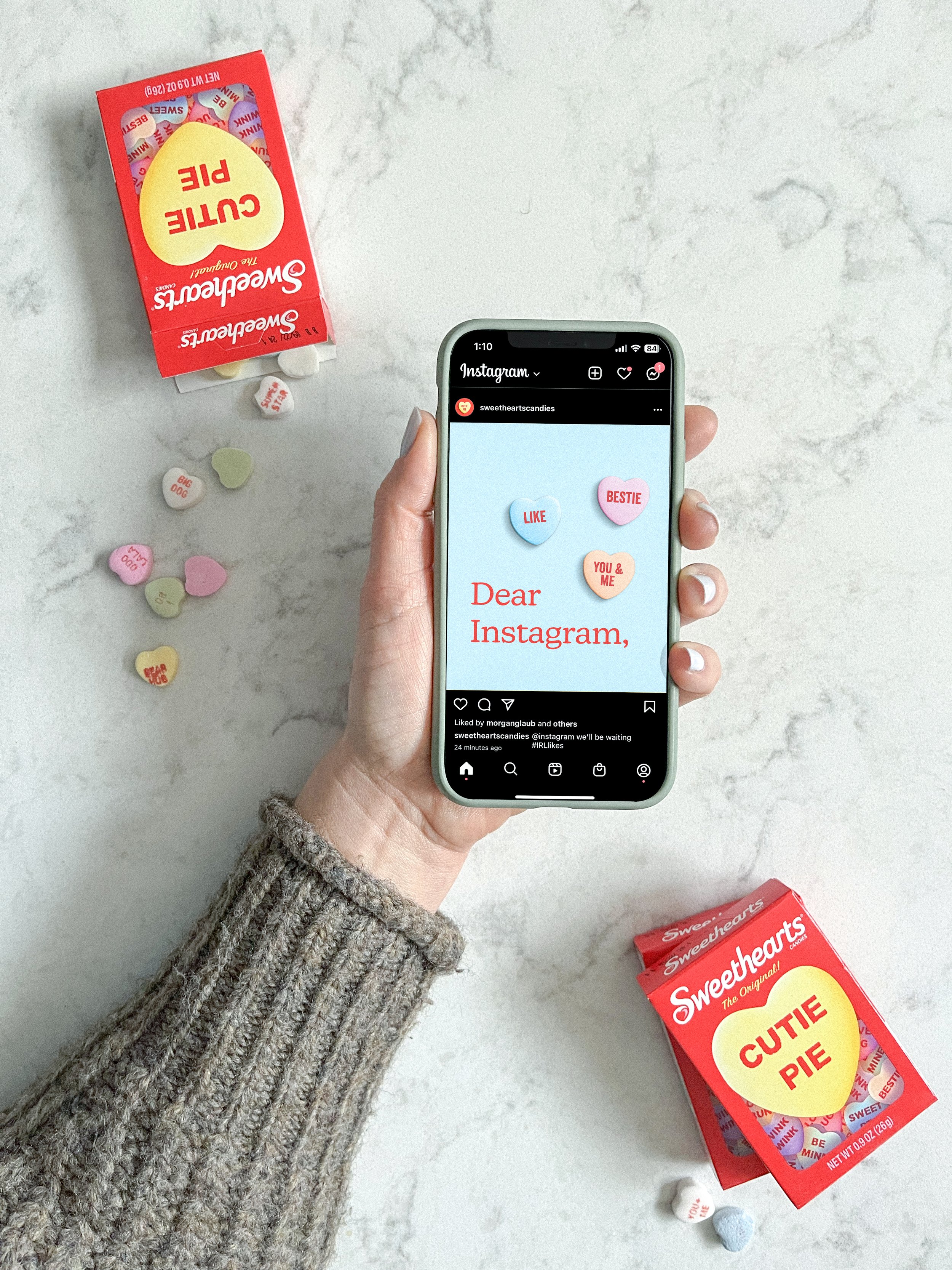  After we printed our “LIKE” sweethearts we sent a “Sweet and Desist” letter to tech companies like Instagram to remind them we are the OG IRL Like. Lastly we encouraged people to join the IRL Like Movement for Valentines Day this year. 