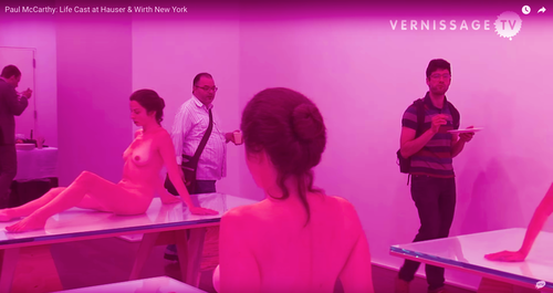 [Colour-altered] still from Vernissage TV: Paul McCarthy, Life Casts, Hauser &amp; Wirth, New York, 10 May – 26 July 2013.