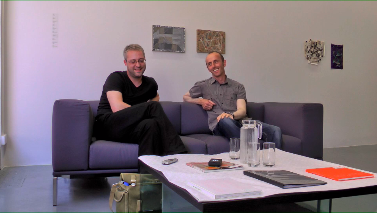 'Making Familiar' conversation with Mark Swords and Paul Doran (Right), 14th September, 2012, Temple Bar Gallery and Studios Dublin.