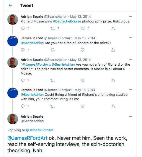 Guradian art critic Adrian Searle on hearing Richard Mosse being awarded the Deutsche Börse photography prize in 2014.