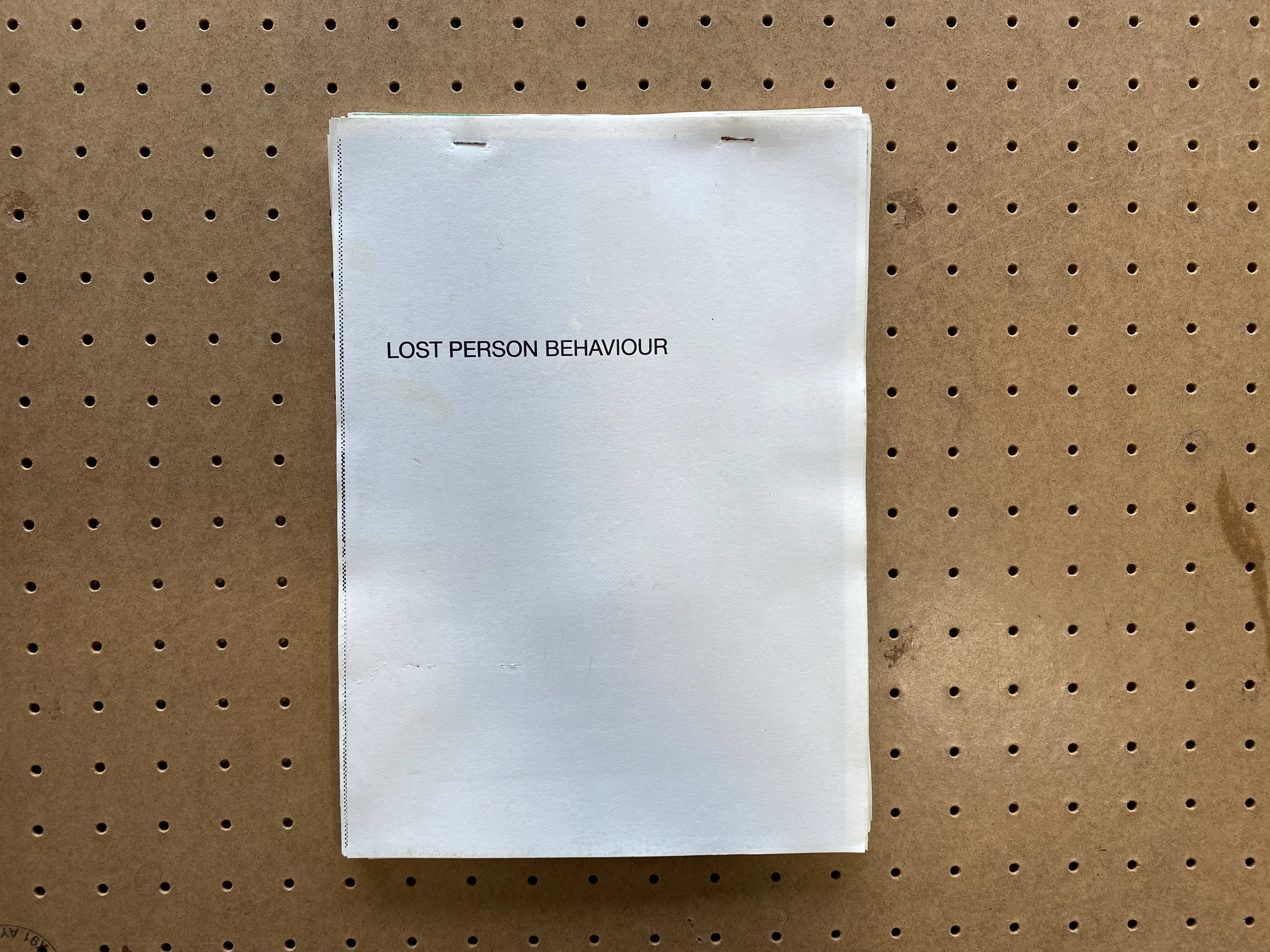 Laura Fitzgerald &amp; Katharine Barrington, Lost Person Behaviour, 2019, artist publication. Edition of 50, pp. 48.