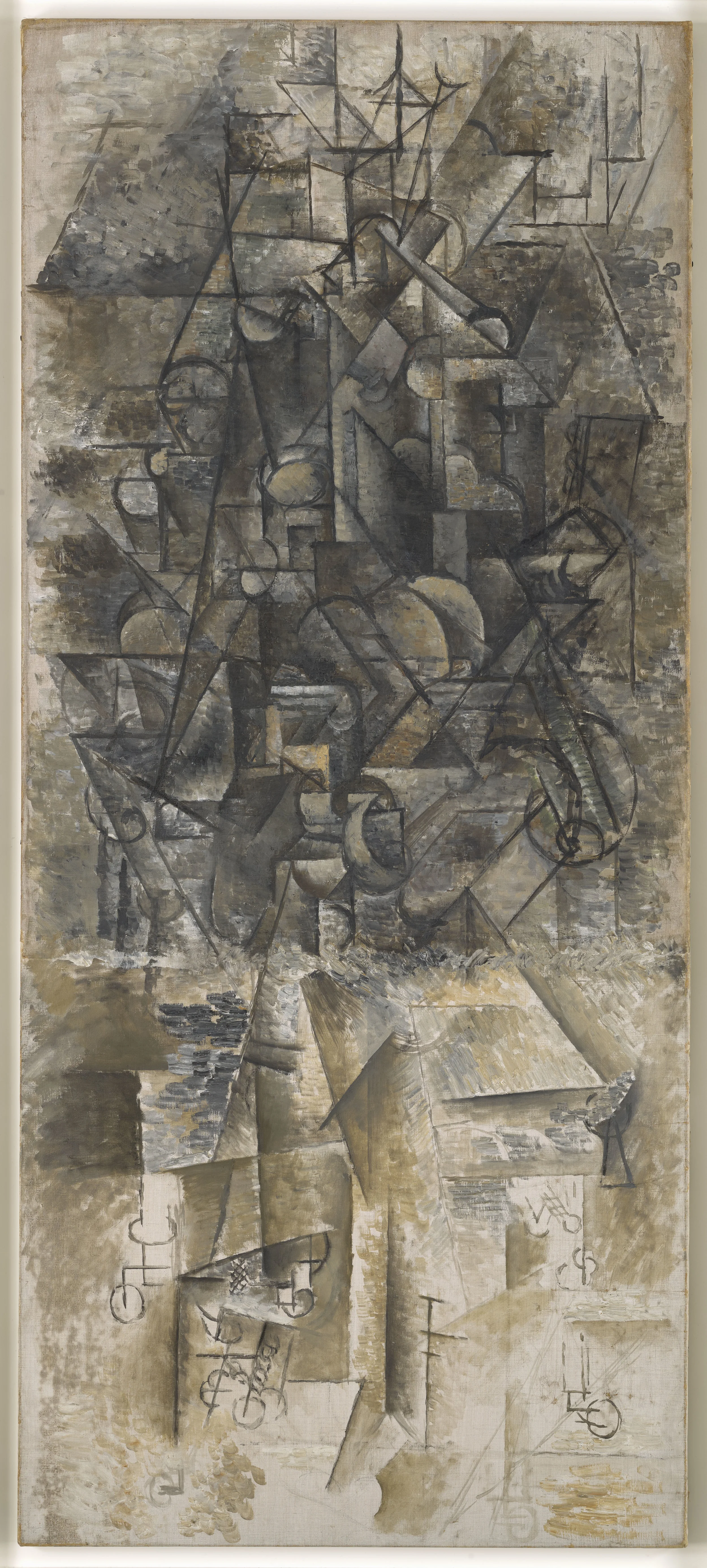 《曼陀林演奏者》,巴黎,1911秋,162x71 cm,国立巴黎毕加索美术馆 ©️ Succession Picasso 2019
