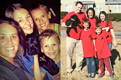Addie (Guardian Bears Aphrodite the Mighty) at home with her loving family in Tennessee