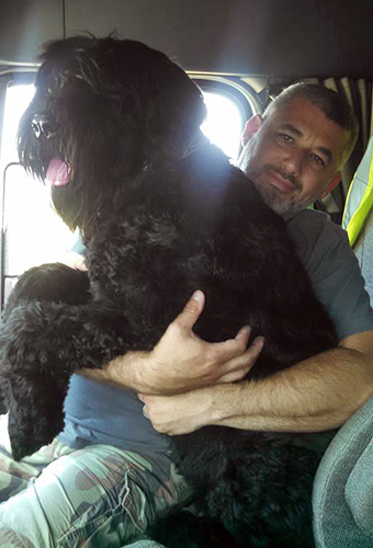Ziva (Guardian Bears Aurora Borealis) at 9 months of age, with daddy Brian