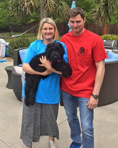 Guardian Bears Carolina Queen (Mya) with her new mom and dad