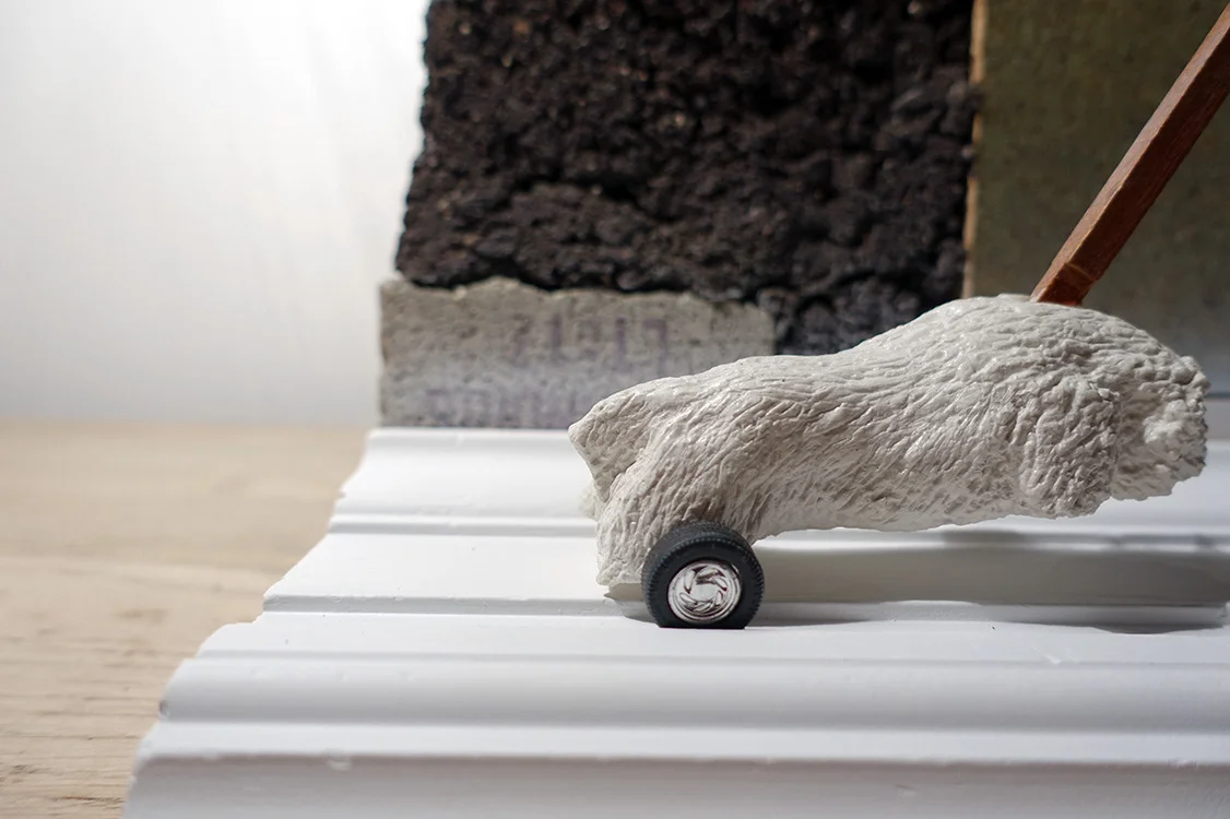    Blocks #7 [Procrastinate],&nbsp; Mechanical sculpture with motor, gears, granite, plaster, cement, dirt, wood, polymer, resin, 2015.  SOLD  
 View&nbsp; documentation   