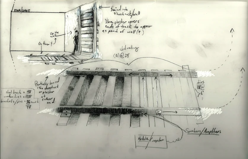   Study for multimedia installation, graphite on vellum, 11" x 14", 2010  