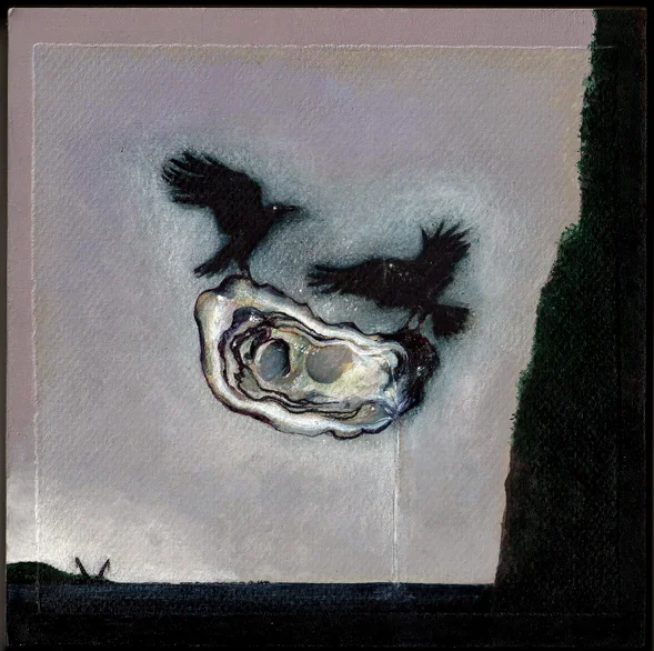    Your Oyster  Acrylic and mixed media on encaustic board 8 x 8 in 2012, sold  