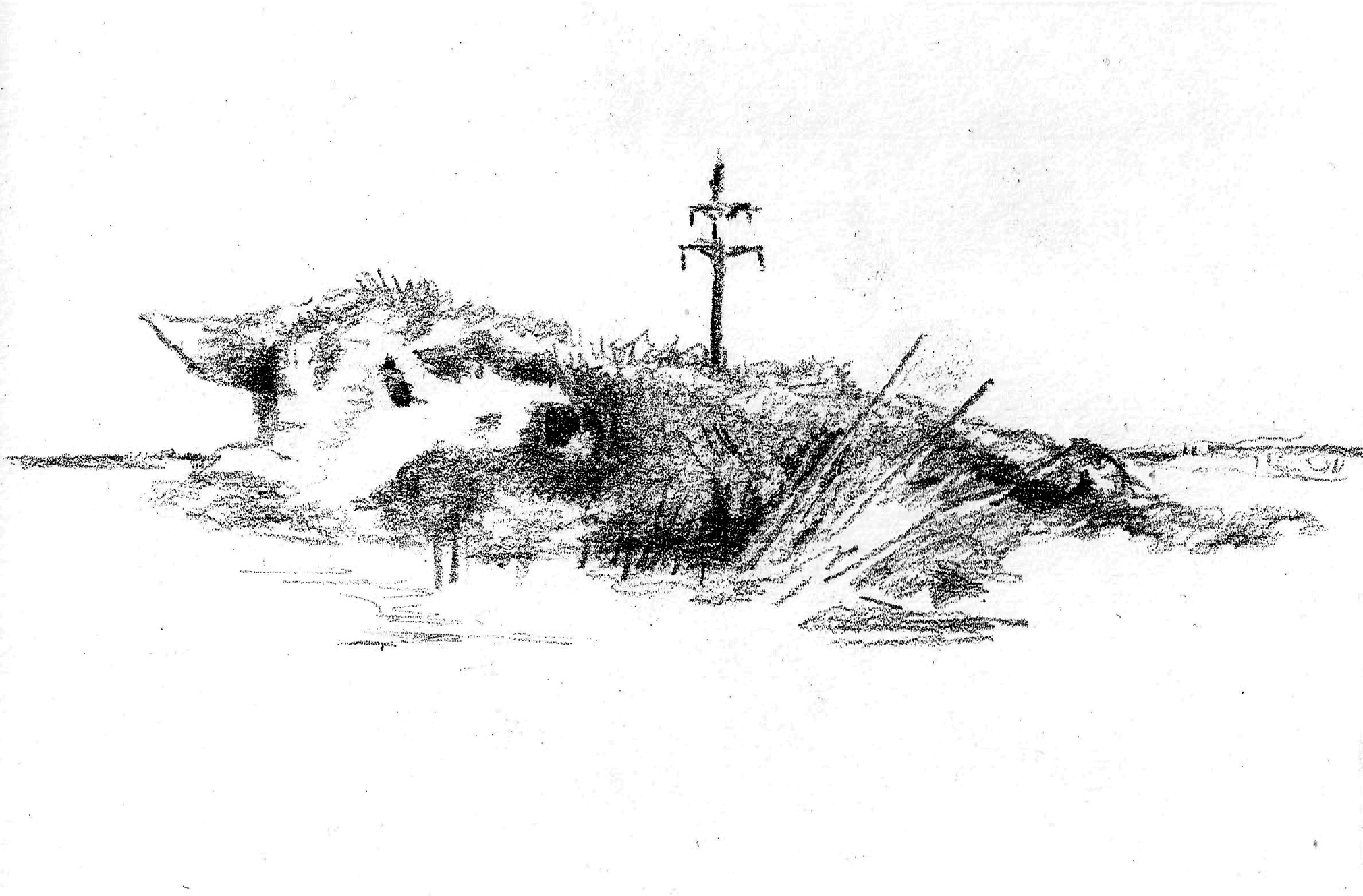   Coyotes [1/3] , charcoal on paper, 4" x 6", 2012 - SOLD 