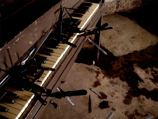 Untitled (Performance with piano and knife-throwing)