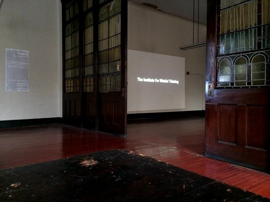   The Institute For Wishful Thinking [IWT] artist collaborative, installation view at Saint Martin's church during the Harlem Arts Walking Tour 2014 [HAWT]. This project precedes the IWT's participation in the Harlem Biennale in 2015. For more detail