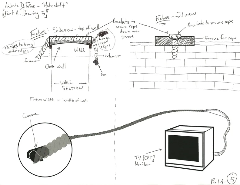Makeshift Surveillance project installation proposal for Eastern State Penitentiary, PA; vector drawing study 2011