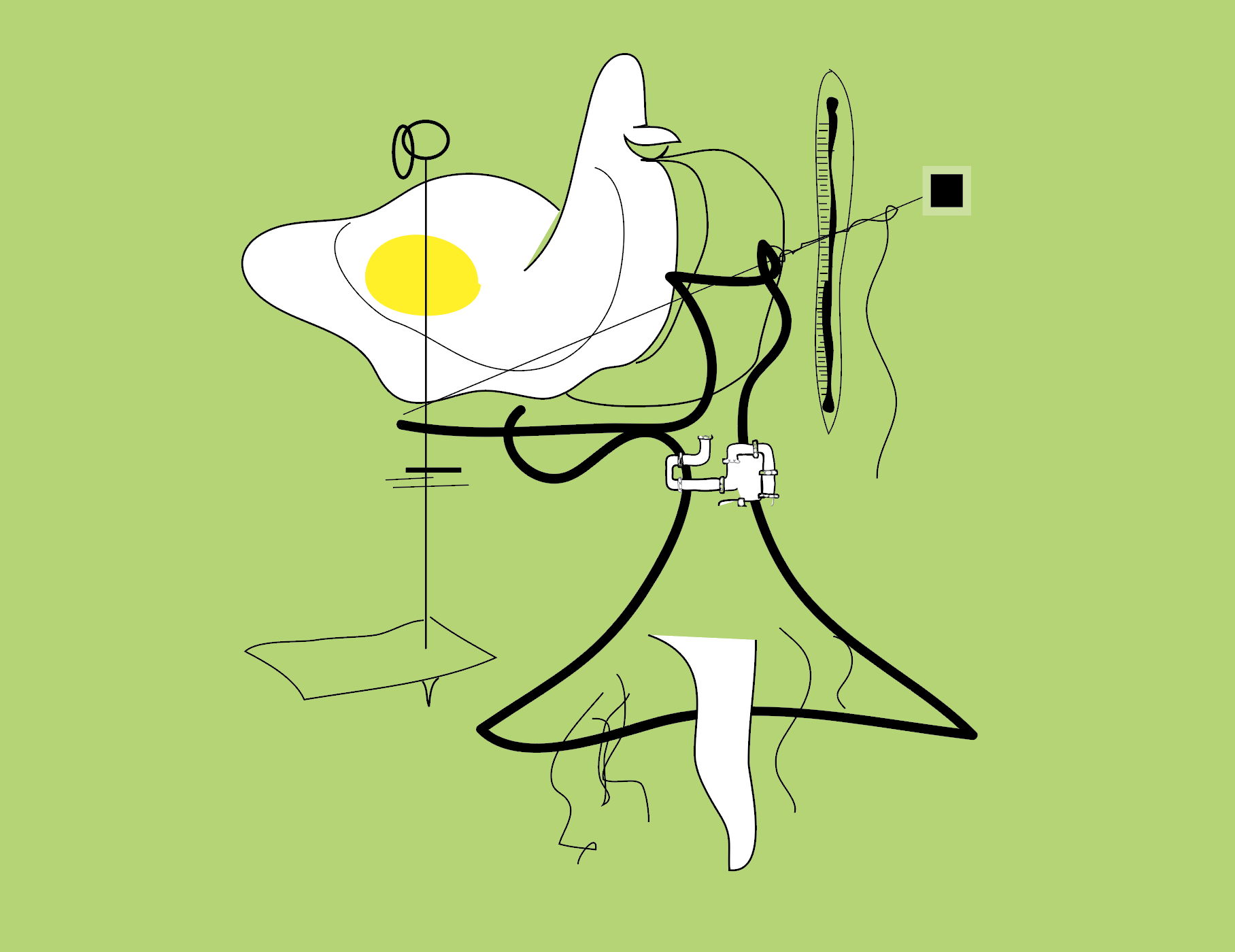   Stomach Ache  (for animation) Digital drawing 2007 