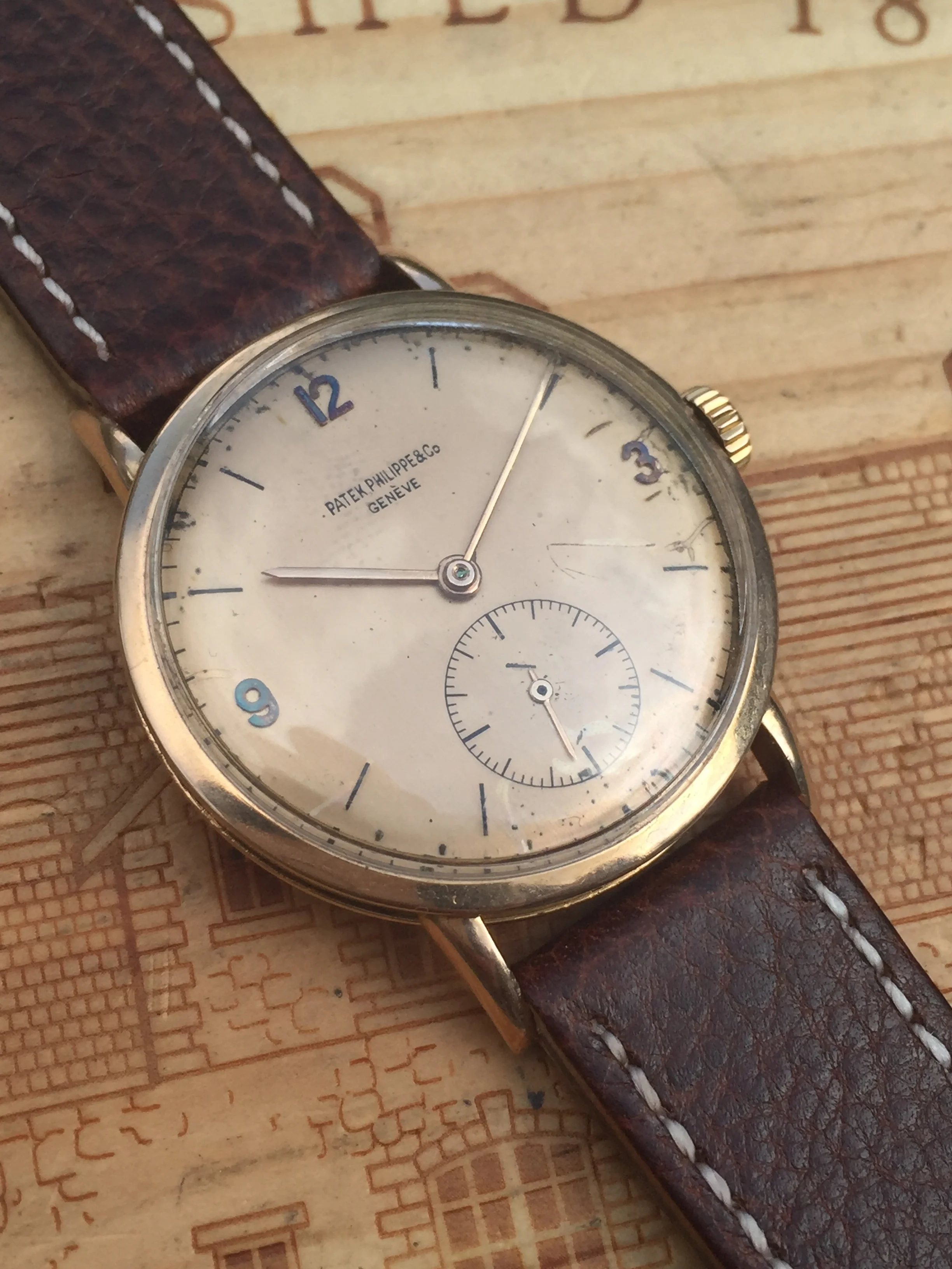 #SOLD 1946 Jumbo Patek Philippe #1513 Calatrava Pink Gold 35mm
