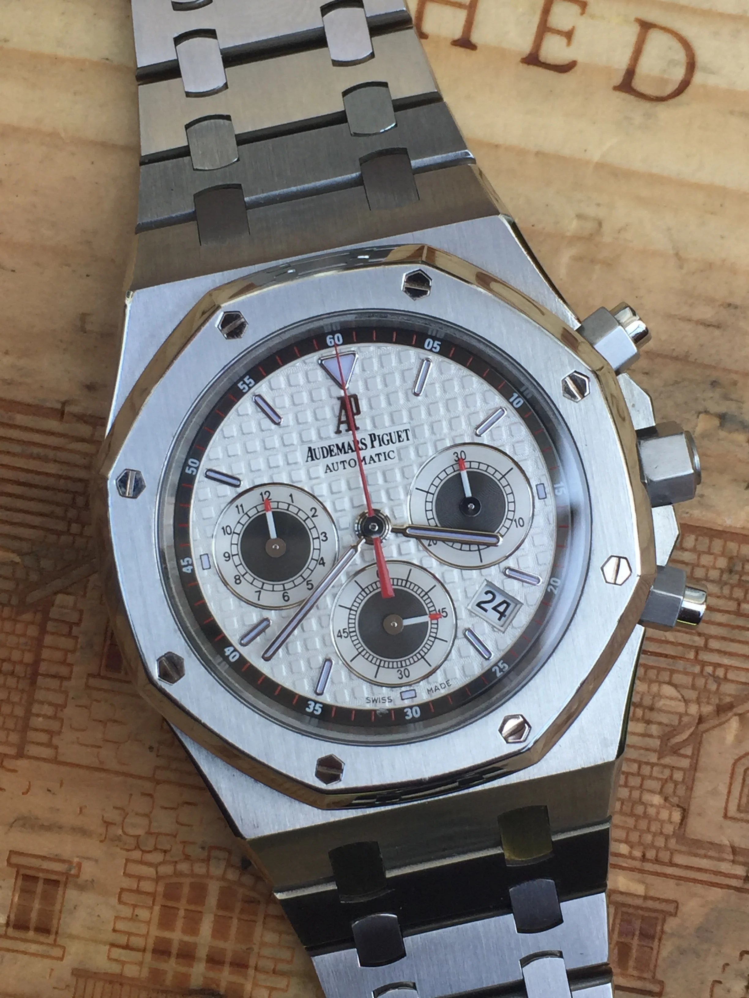 #SOLD  Audemars Piguet Royal Oak Chronograph Panda Dial 39mm Ref #26300ST