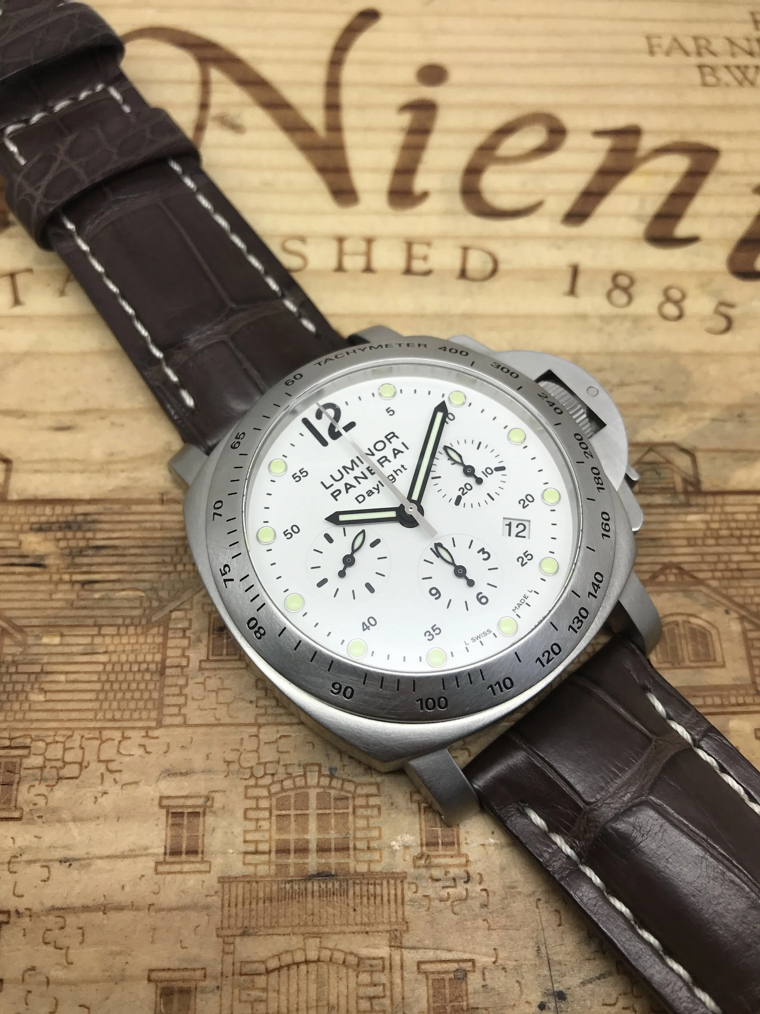 #SOLD PANERAI PAM 251 LUMINOR DAYLIGHT CHRONOGRAPH WHITE DIAL K Series