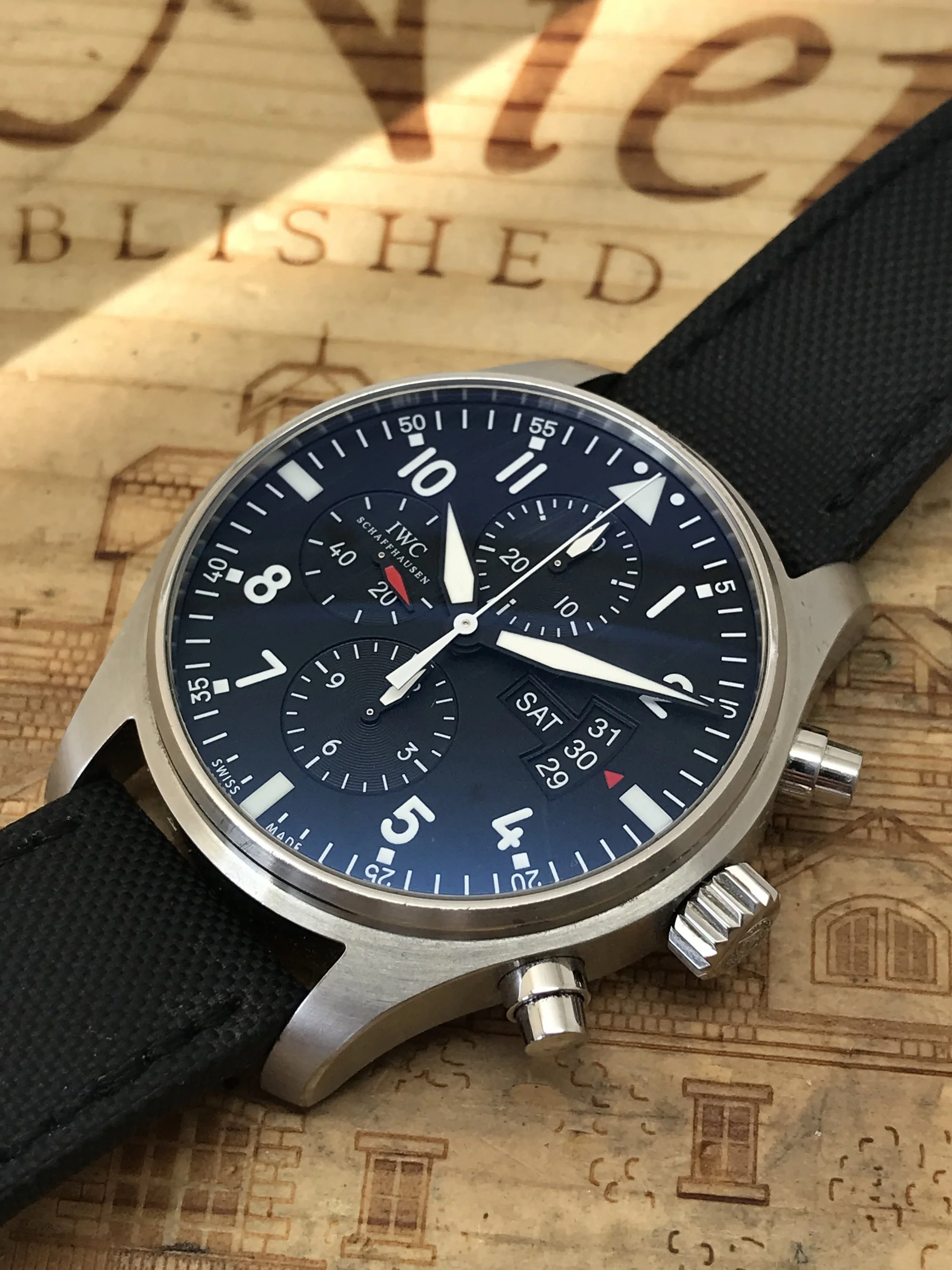 #SOLD IWC Pilot Chronograph Ref: 3777-01