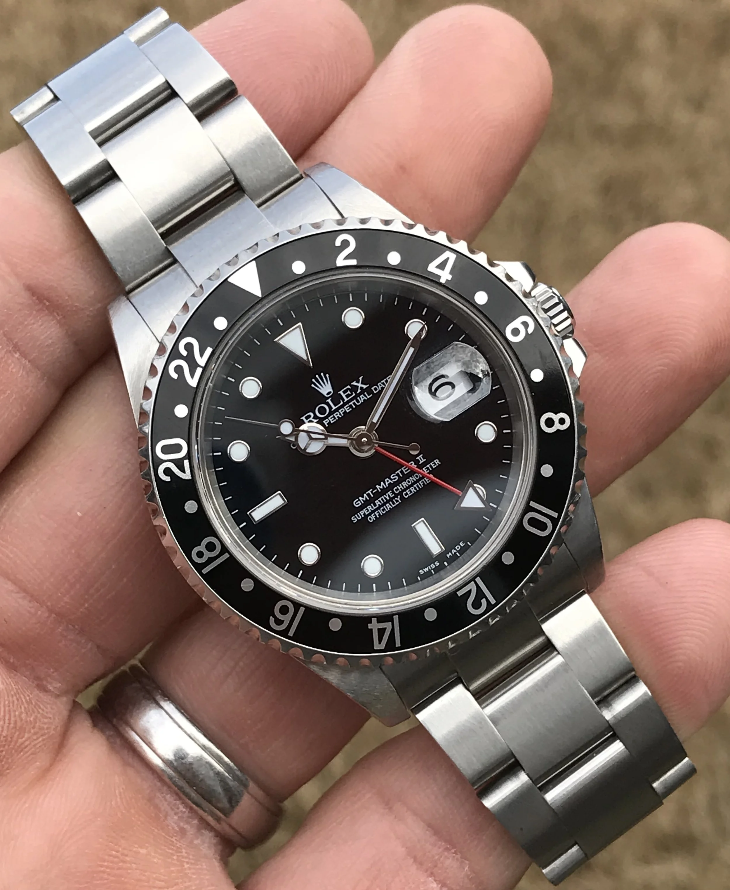 #SOLD Rolex GMT Master II F series No Holes Case