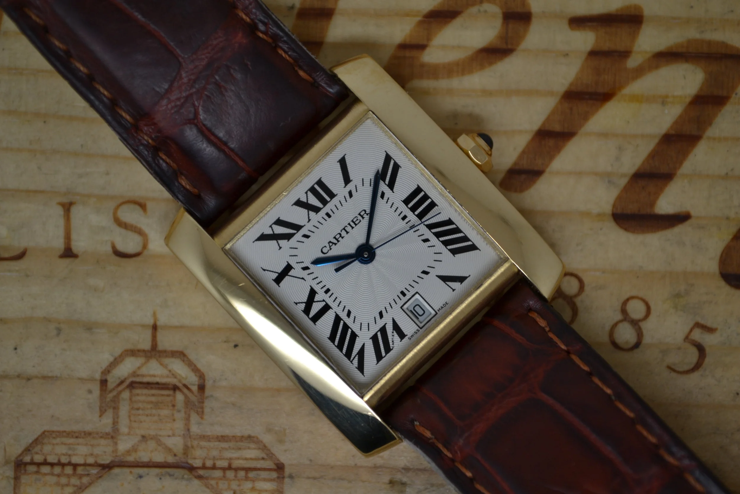 #SOLD Cartier Tank Francaise  Ref #1840 Yellow Gold Automatic 