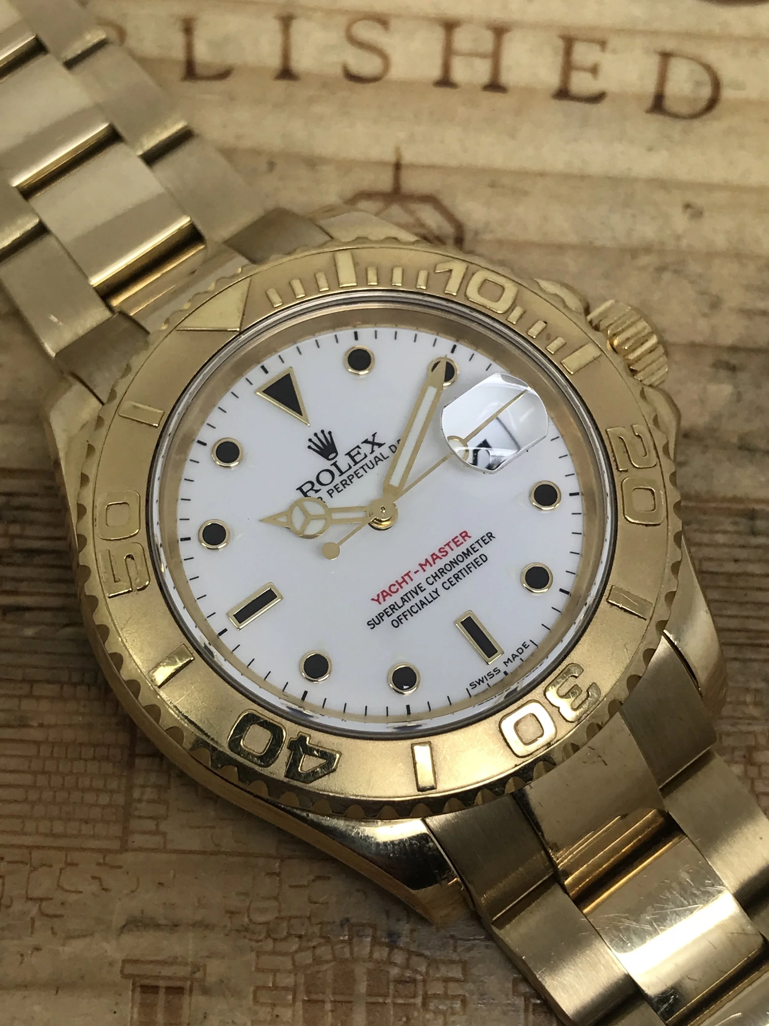 #SOLD 2002 Rolex Yacht-Master 16628 18K Yellow Gold