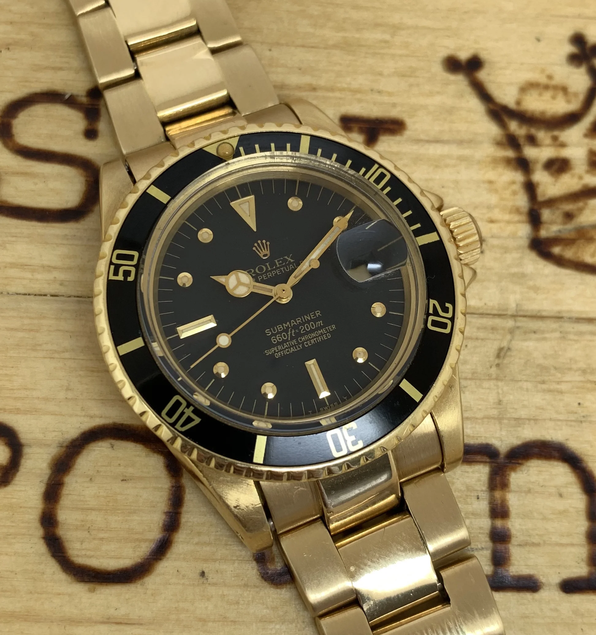 #SOLD 1978 Rolex Submariner 1680 Yellow Gold