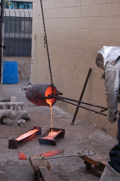 Pouring Molten Bronze