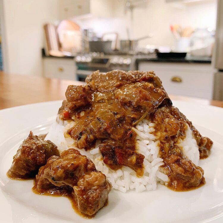 Simple Beef Tips Over Rice