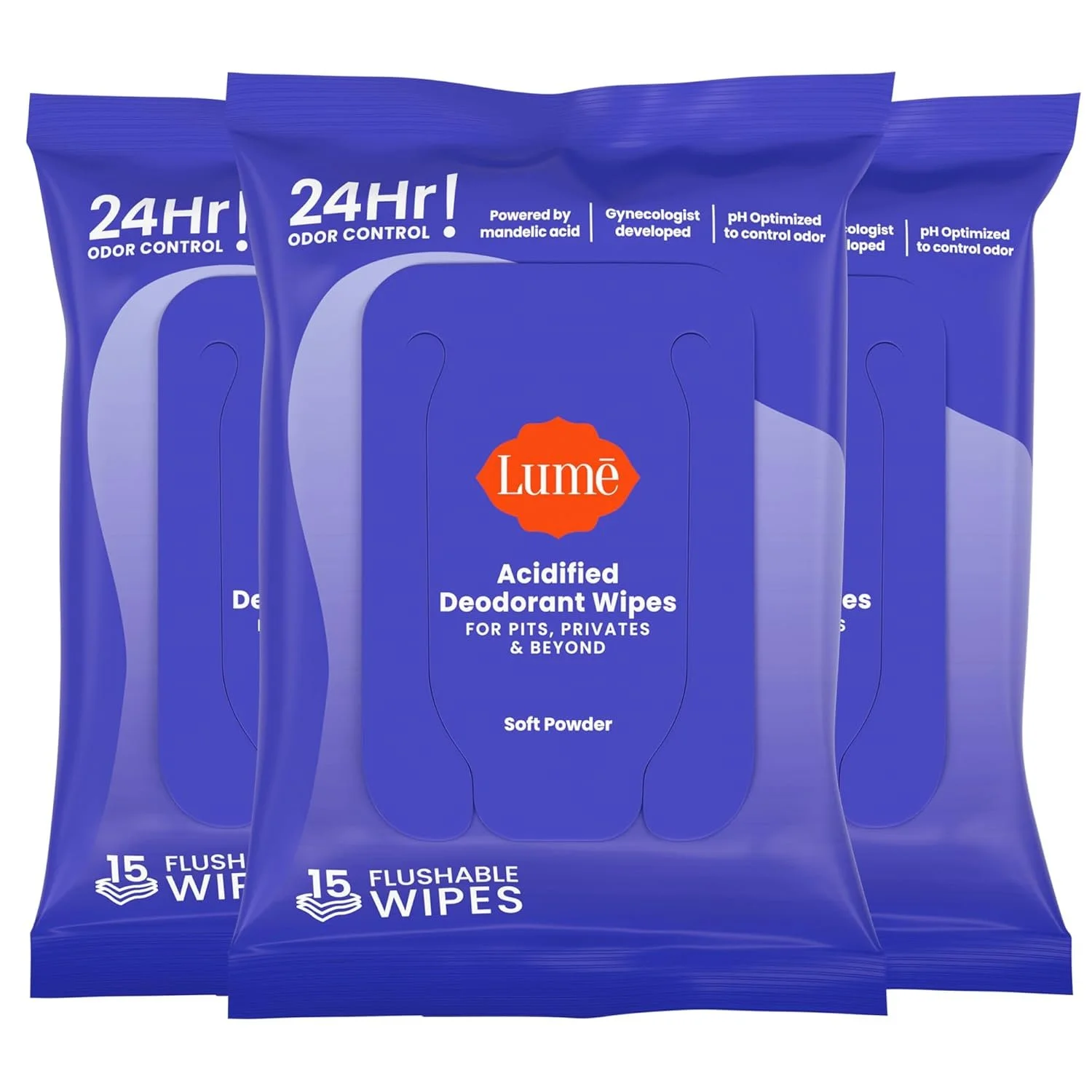 Lume Acidified Deodorant Wipes