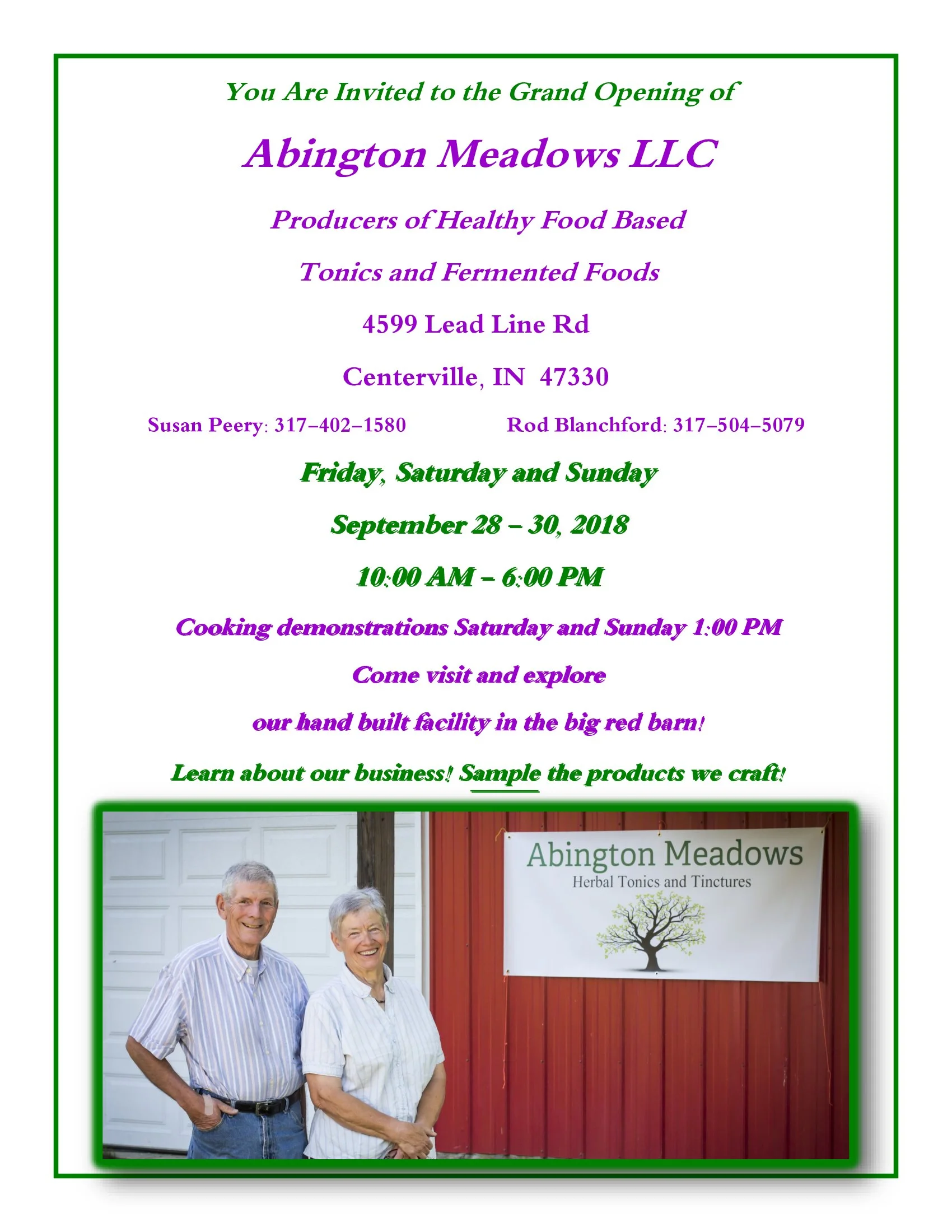 Open House Sept 28 - 30, 2018