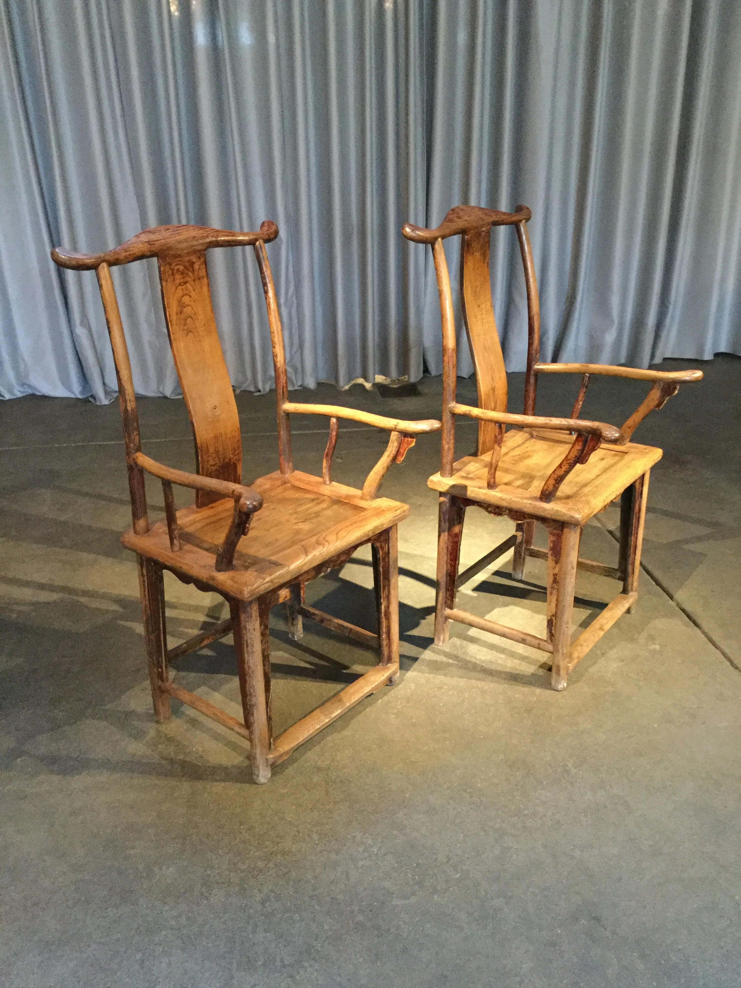 Chinese Yoke back Hat Chairs $800.00 pair