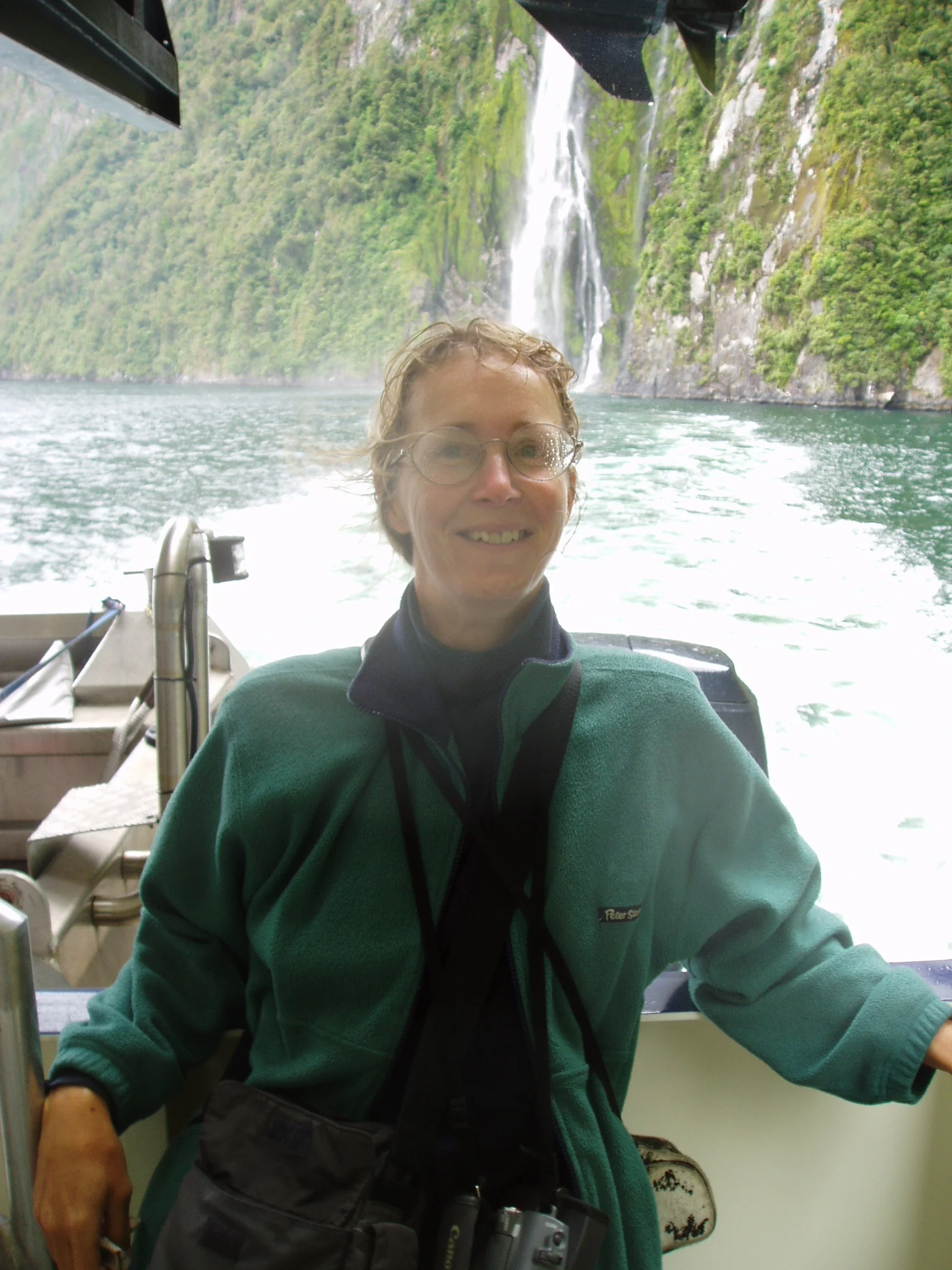 I didn’t seem to mind getting wet after going past one of the waterfalls, summer 2004.