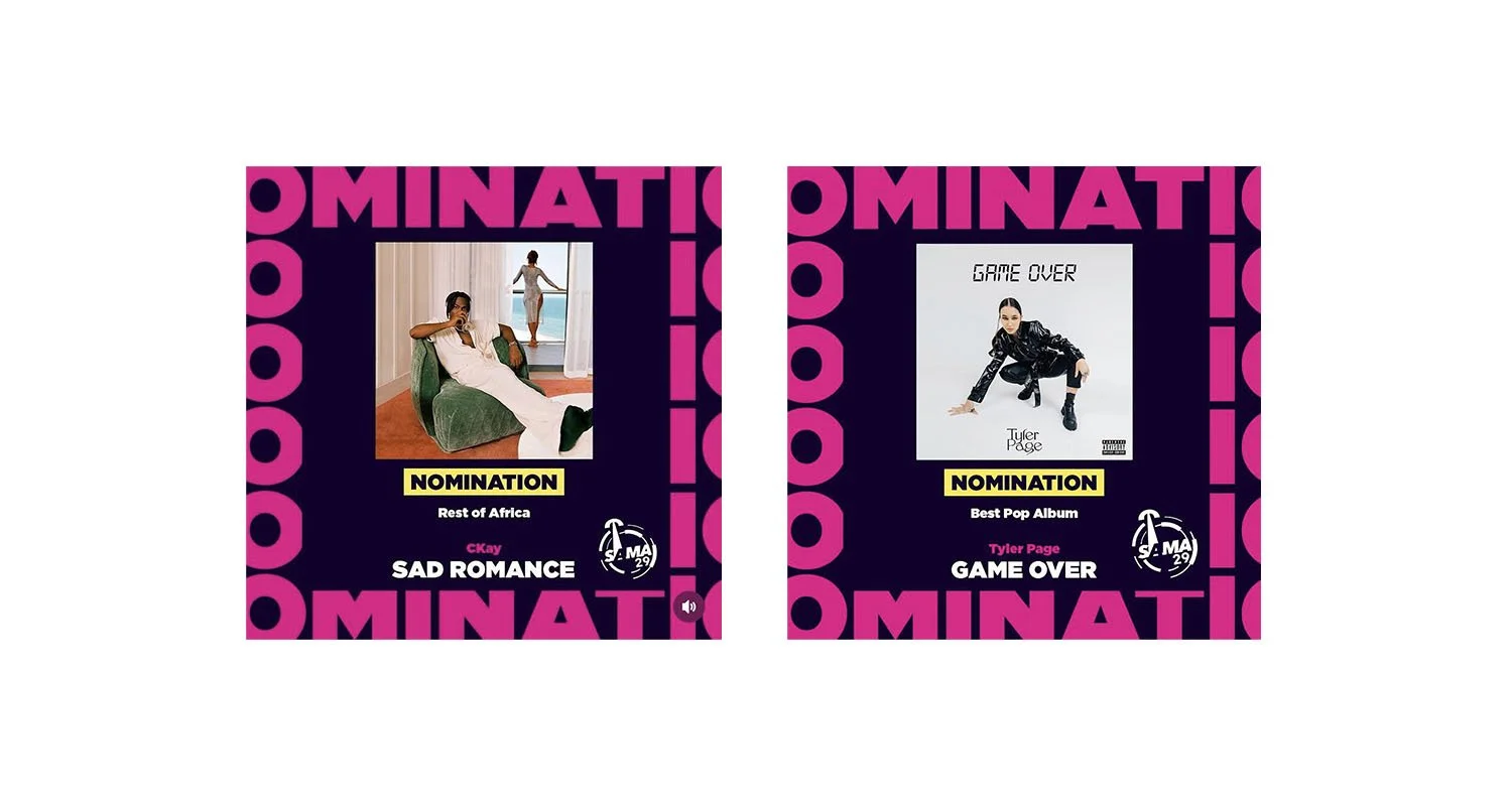 SAMA-Nominations for Tyler Page and CKay