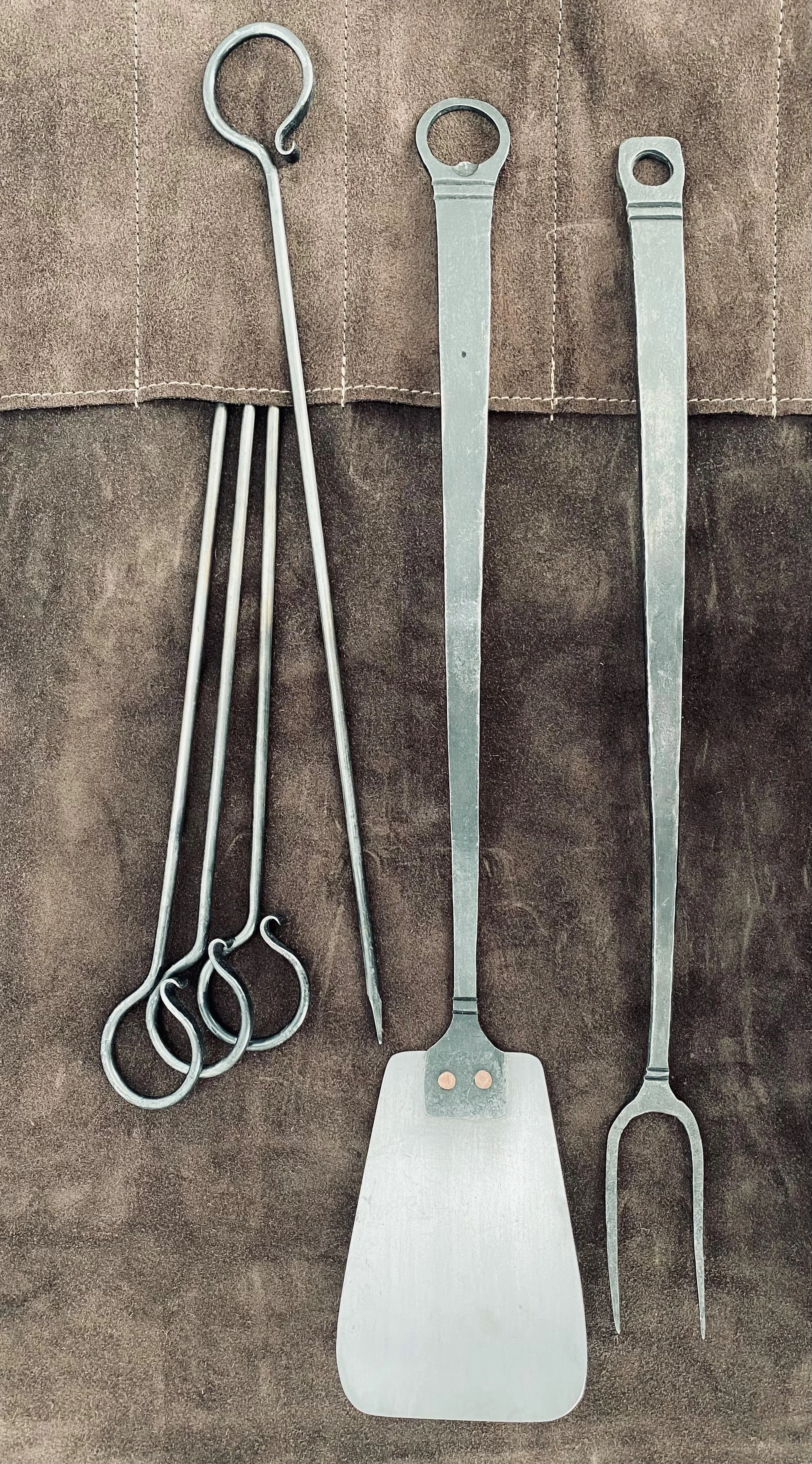 BBQ Tools in Leather Tool Roll - Blacksmith.jpg