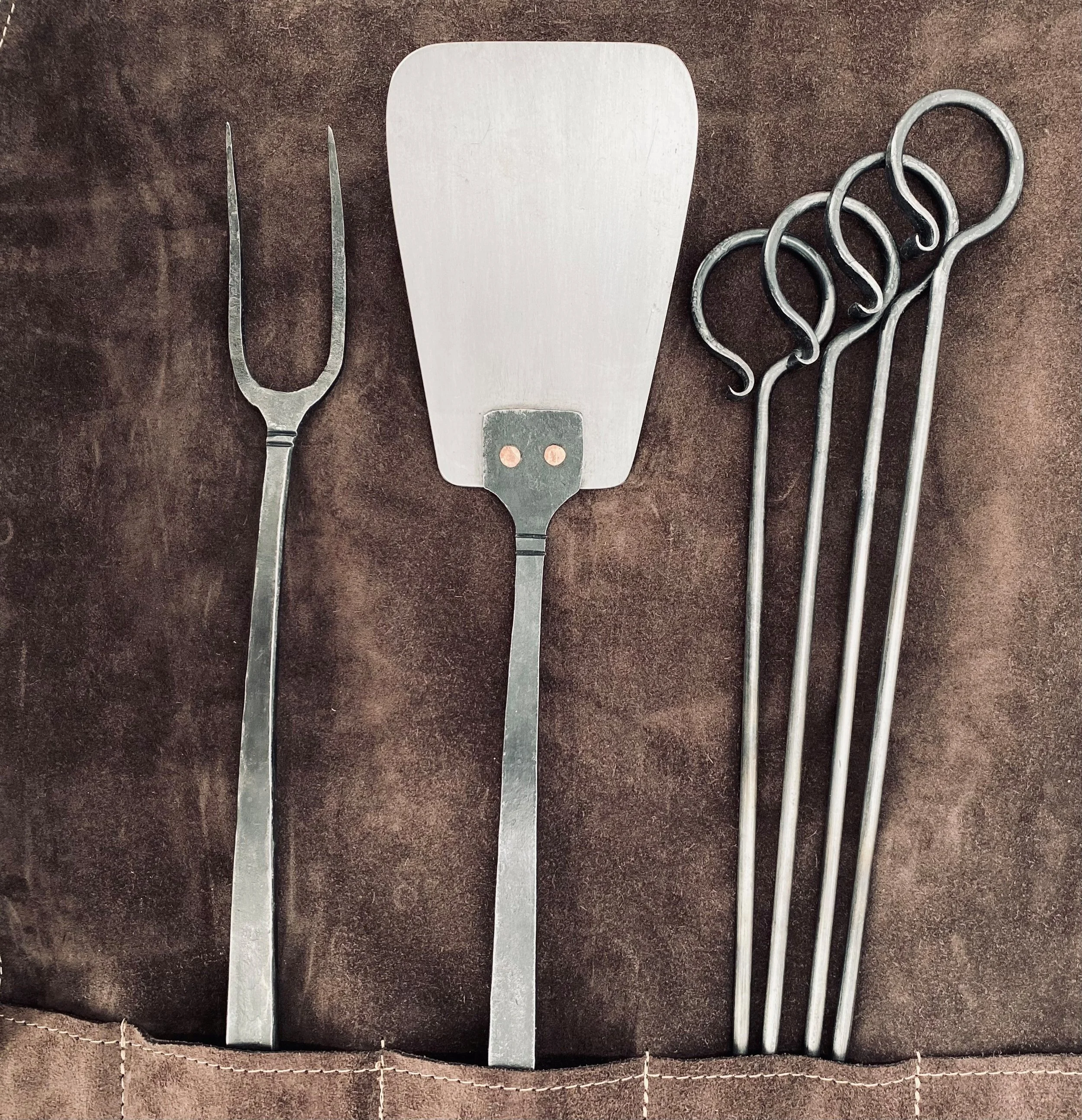 BBQ Tools in Leather Tool Roll.jpg