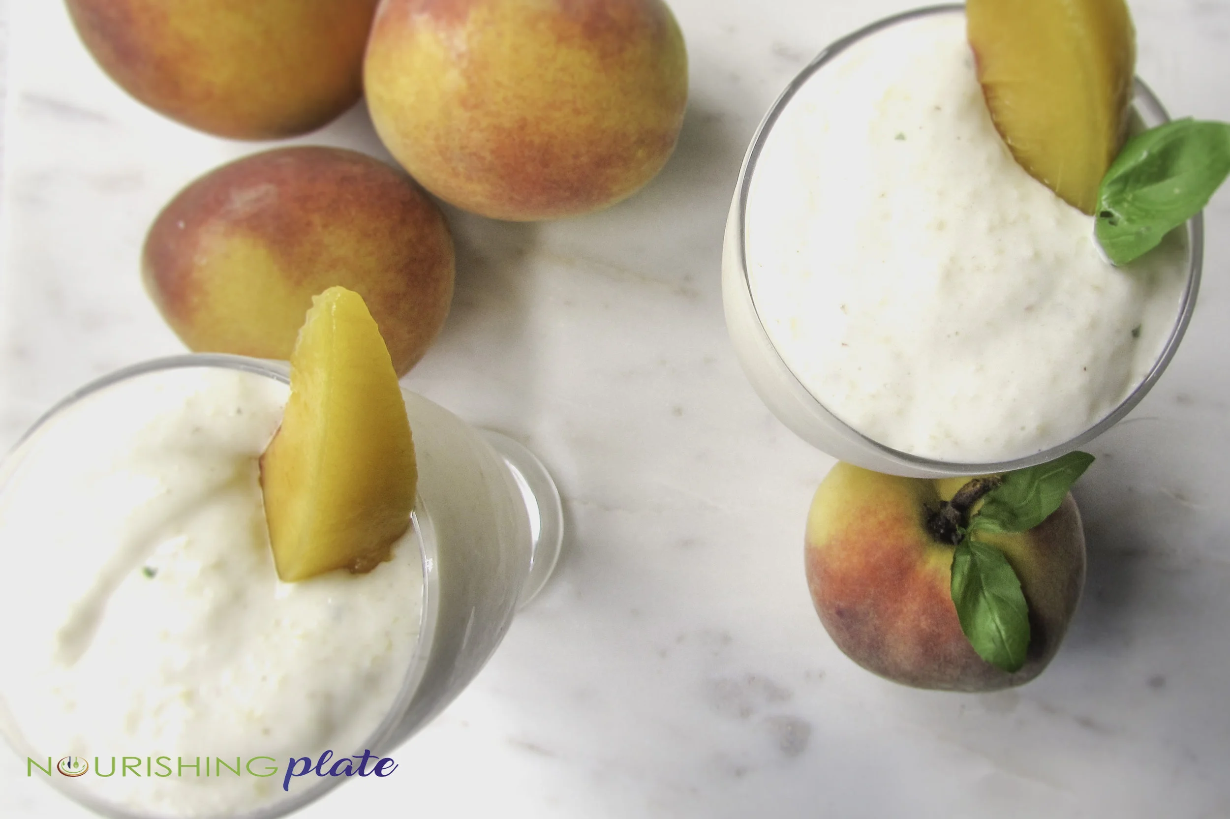 Peach Basil Cottage Cheese Smoothie