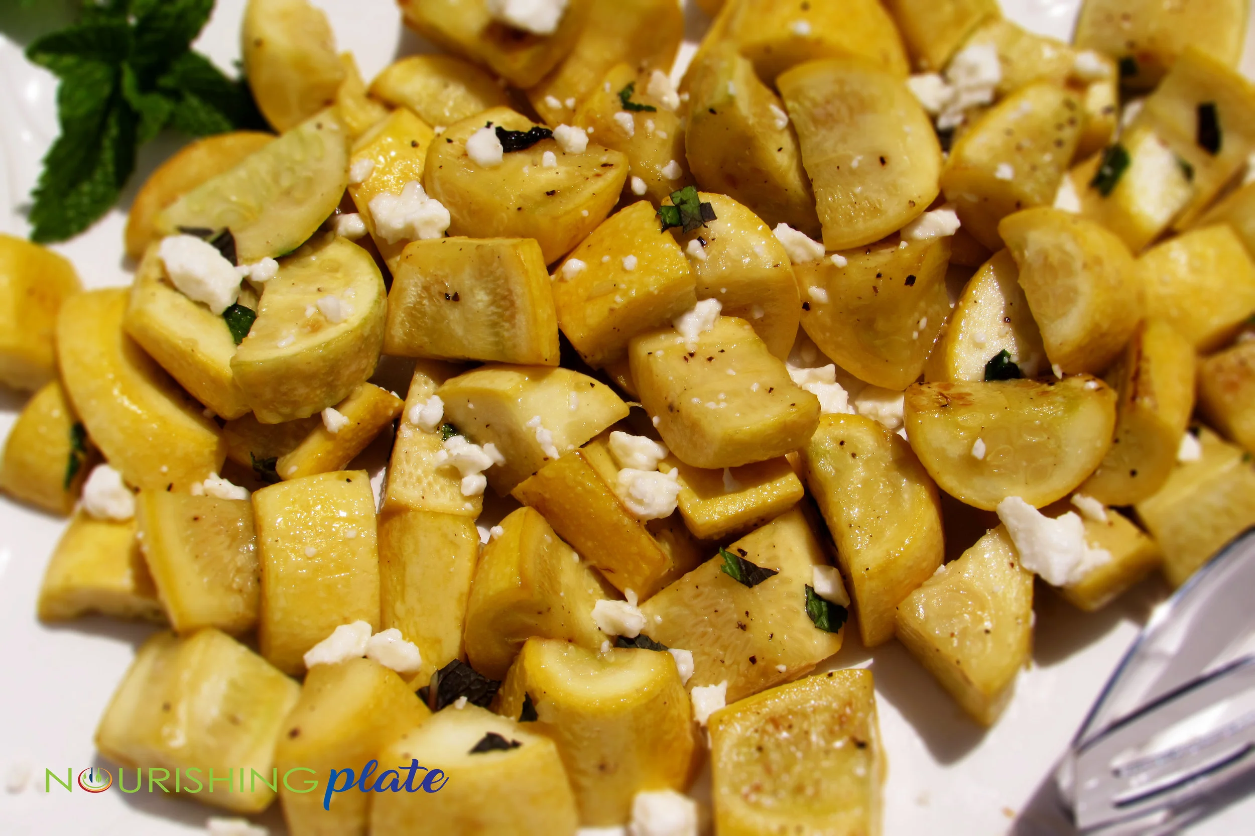 Skillet Squash with Mint and Feta
