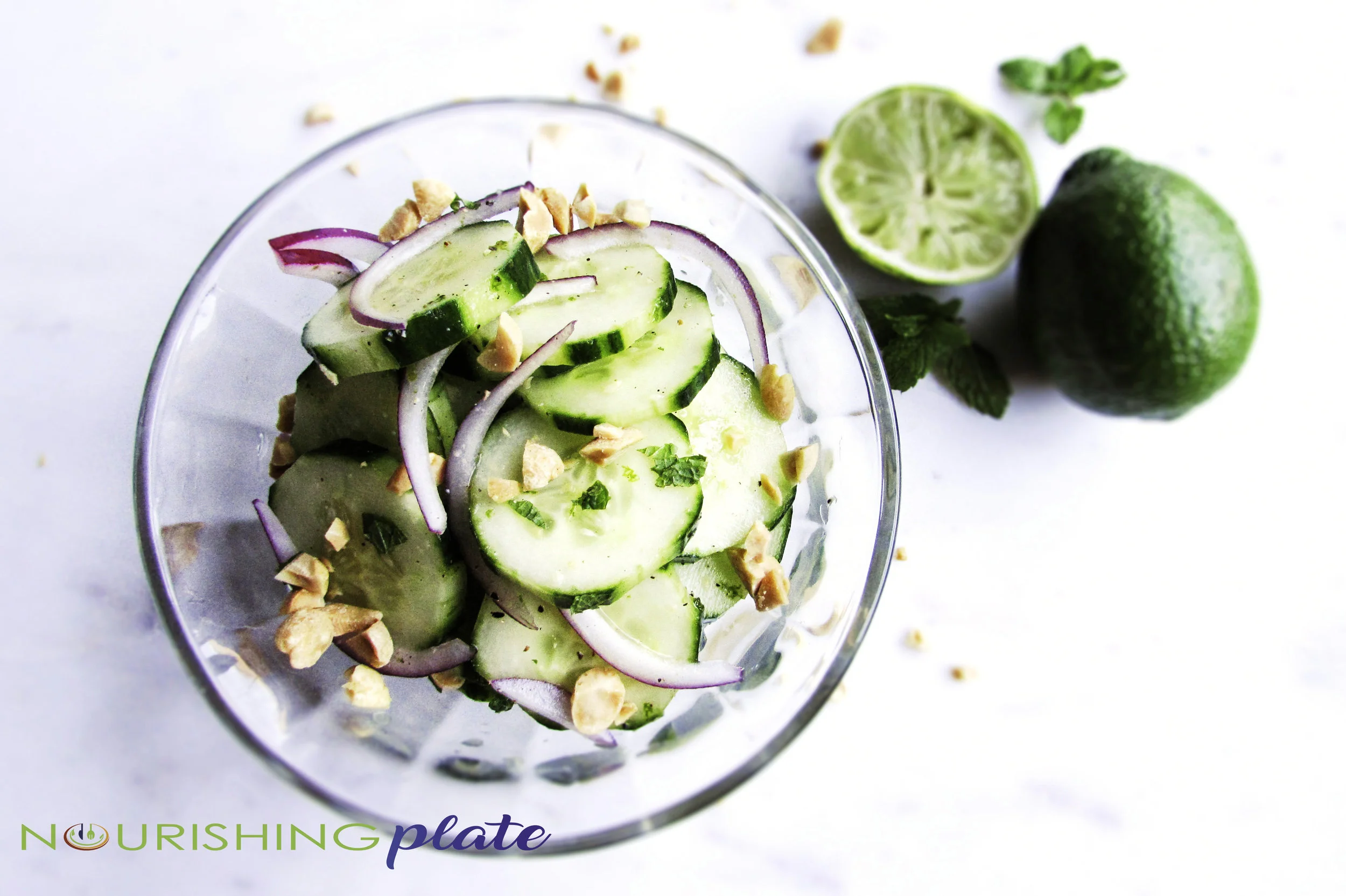 Cucumber Salad with Lime, Mint and Peanuts