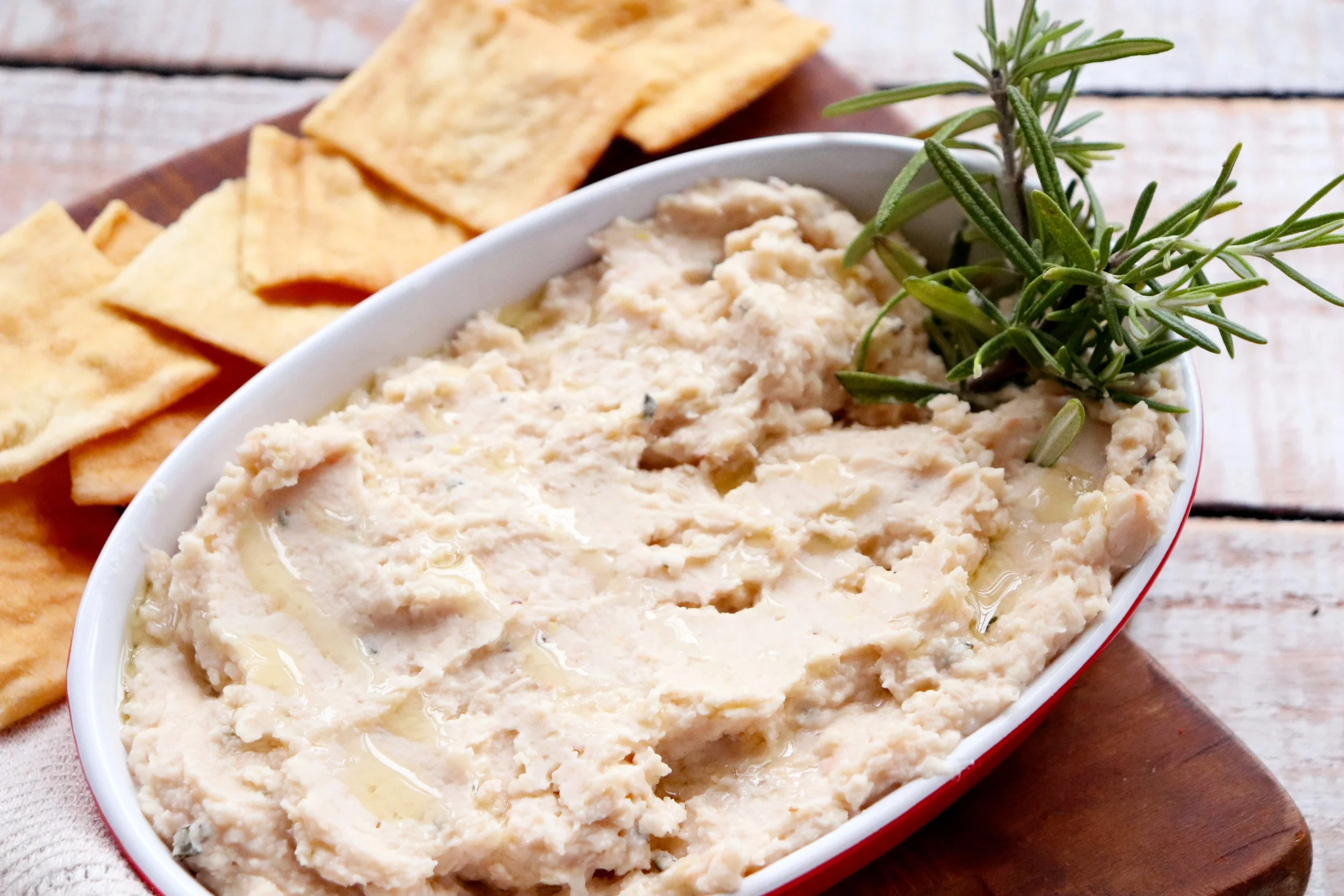 Lemon Rosemary White Bean Dip