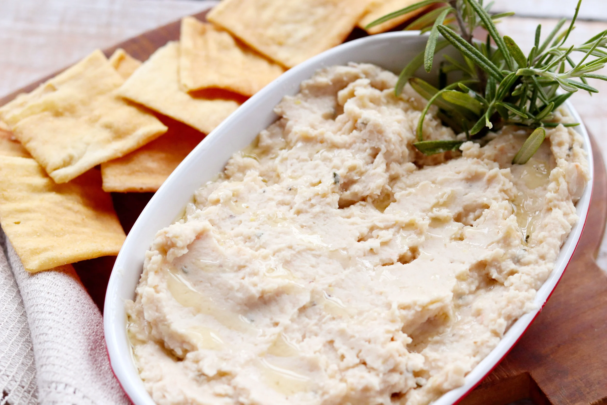 Lemon Rosemary White Bean Dip